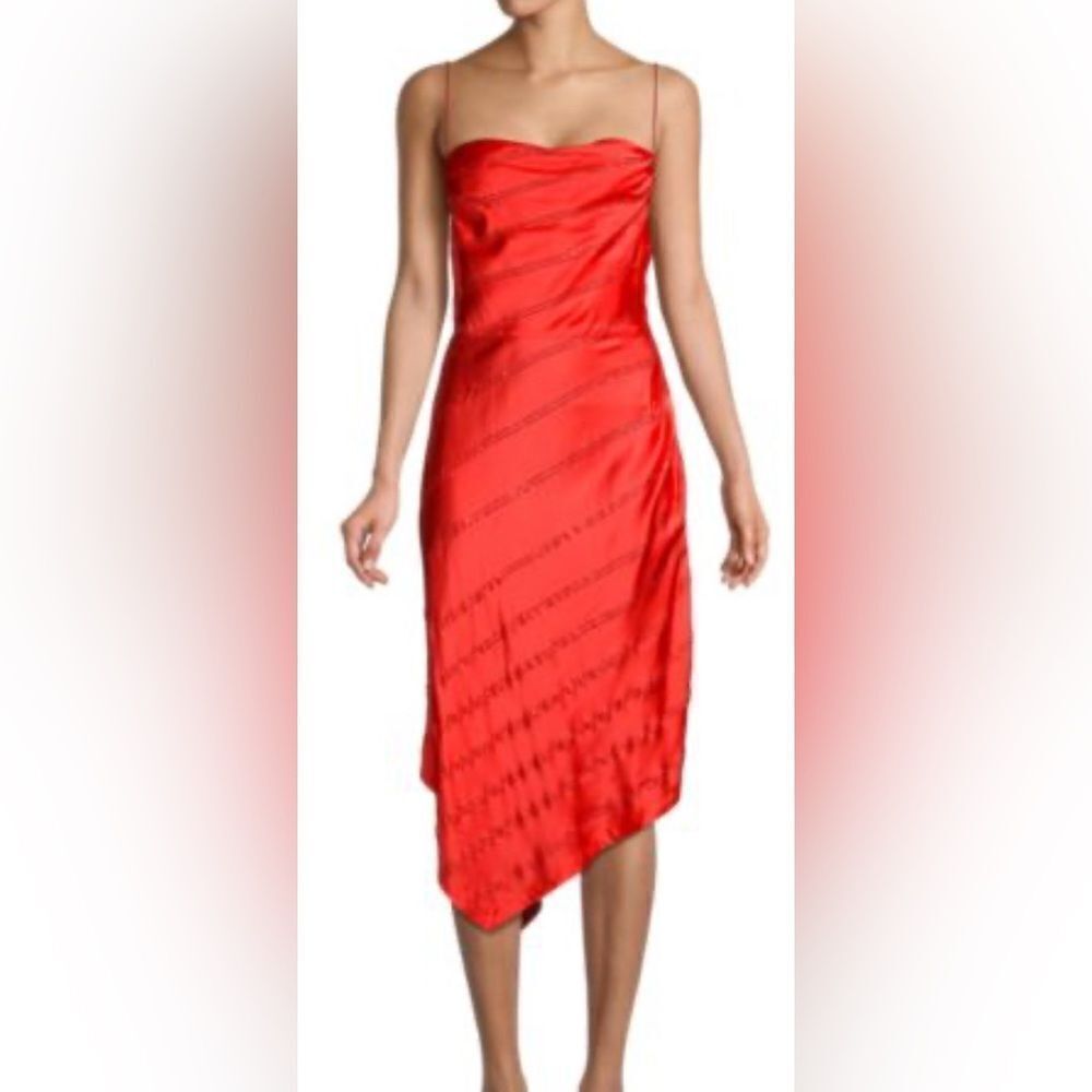 Retrofete Lilly Red Sequin Midi Slip Dress NWT Sz. S